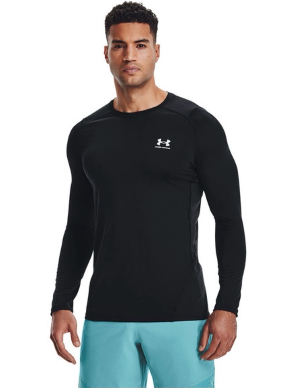 Under Armour Black Long Sleeve Compression Shirt Size Medium Heatgear Run NEW